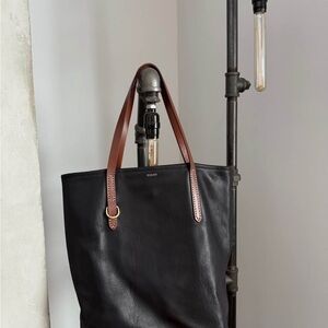 Fossil Black and Brown Leather Shoulder Bag